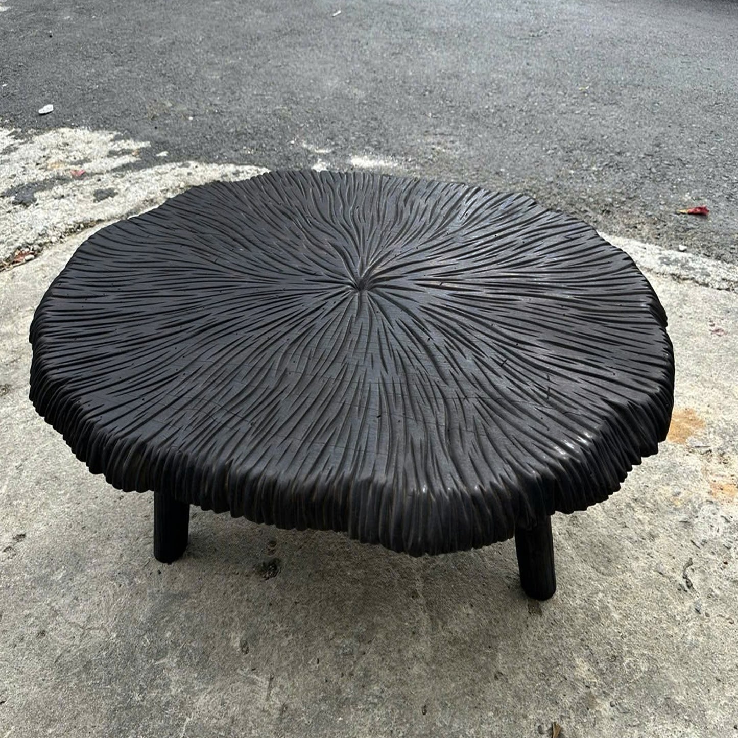 Round solid wood coffee table black driftwood sculpture extendable dining table decor for home