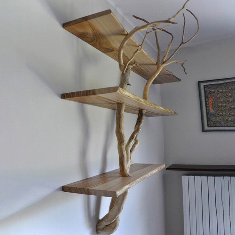 Floating shelves tree branch shelf wall shelves hanging 12 inch depth made to order