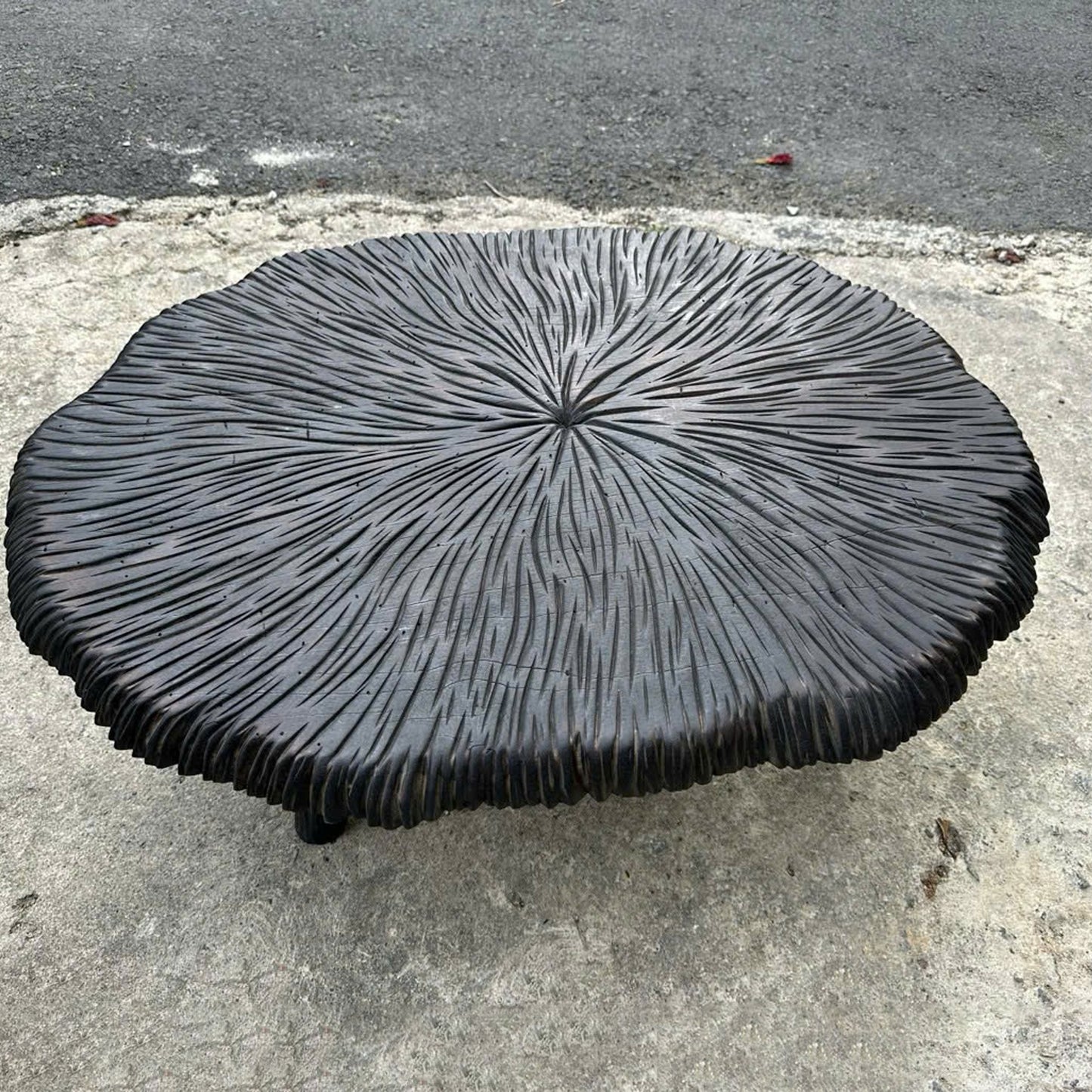 Round solid wood coffee table black driftwood sculpture extendable dining table decor for home