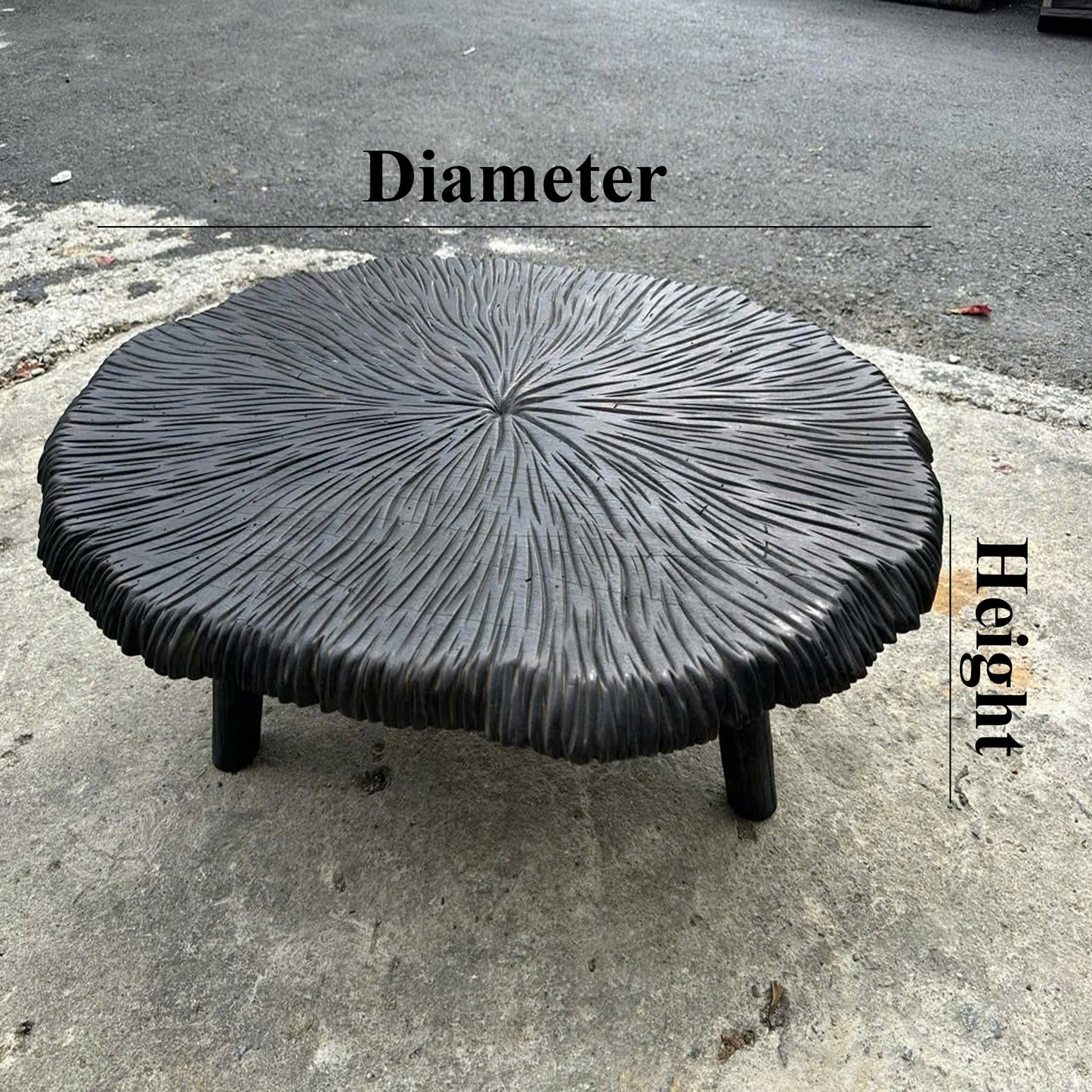 Round solid wood coffee table black driftwood sculpture extendable dining table decor for home