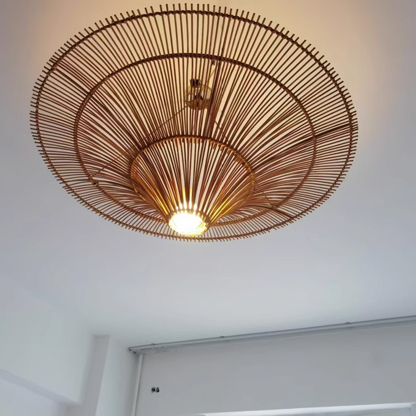 Bamboo pendant light,rattan light shade chandelier lighting hanging lamp,wicker lampshade