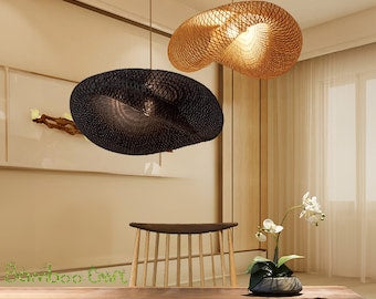 Rattan light shade,black wicker pendant light,bamboo pendant light hanging lamp