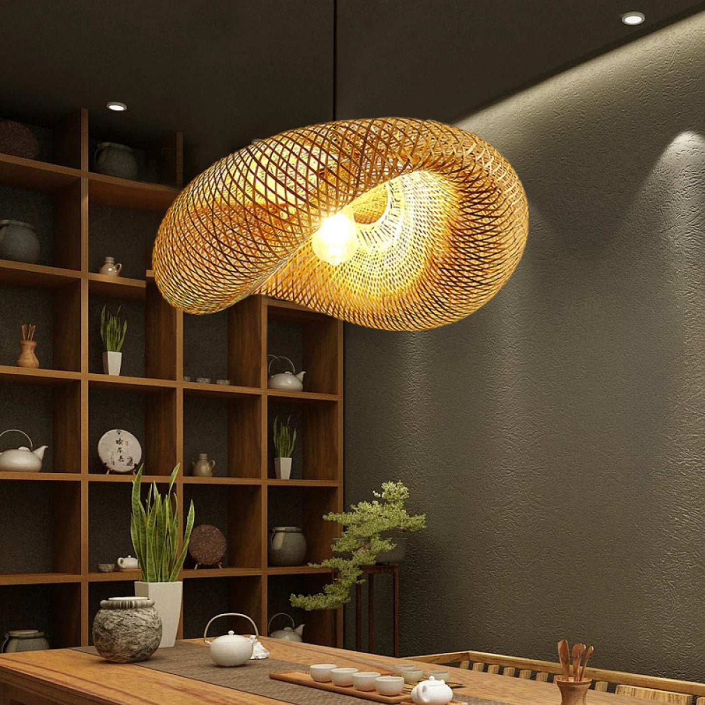 Rattan light shade,black wicker pendant light,bamboo pendant light hanging lamp