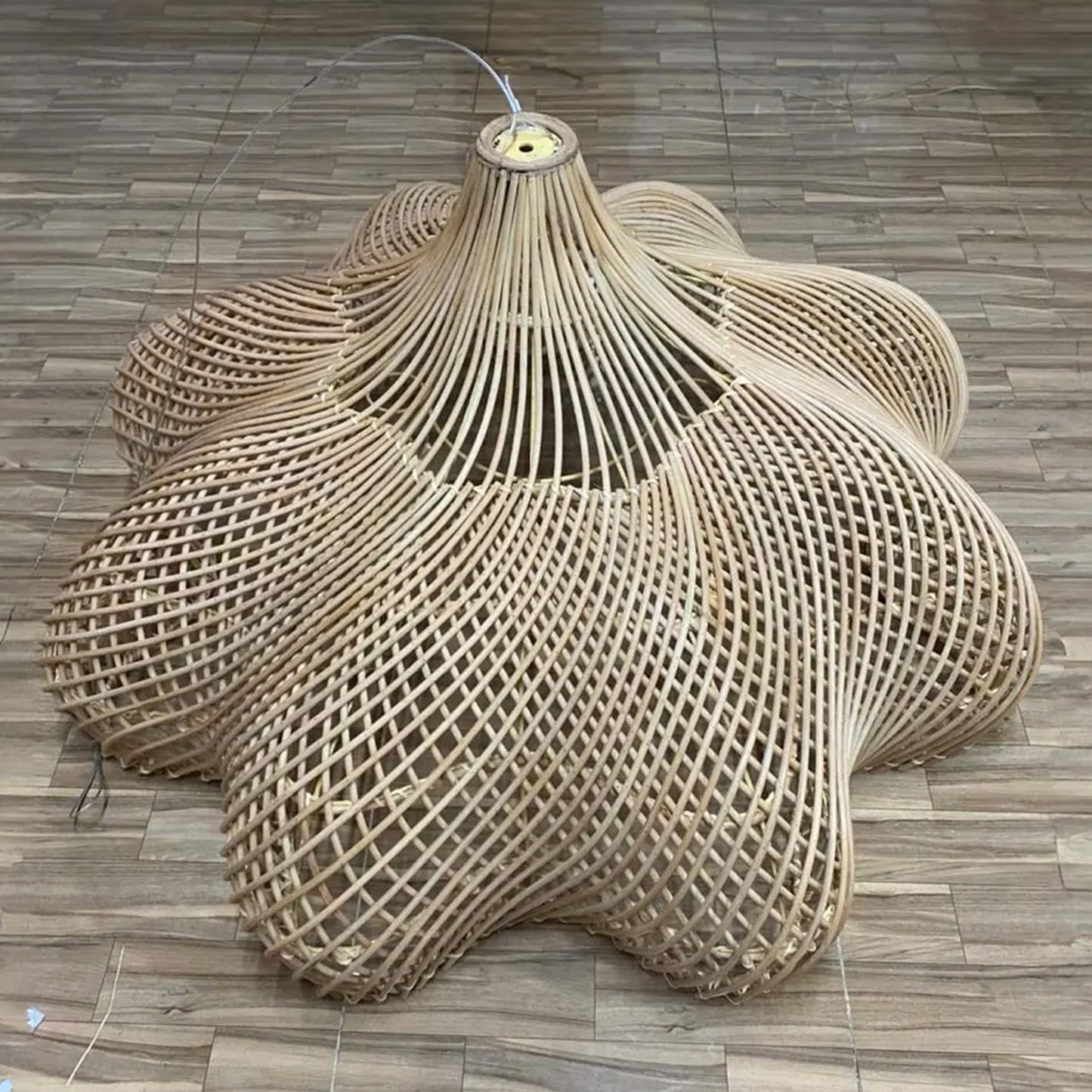 Large Rattan Pendant Light Art Deco Lamp Shade Chandelier Lighting For Home Decor