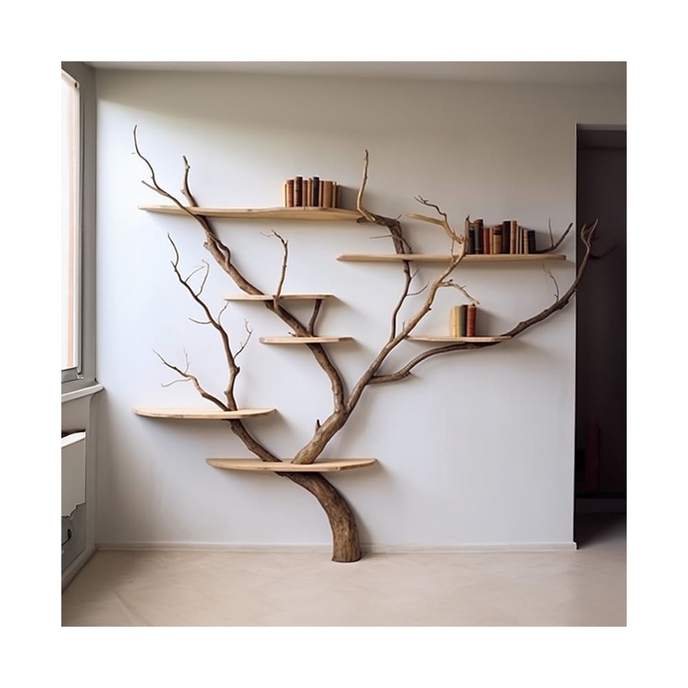 Tree Branch Shelves Live Edge Floating Book Shelf Wall Mount Home Decor 14