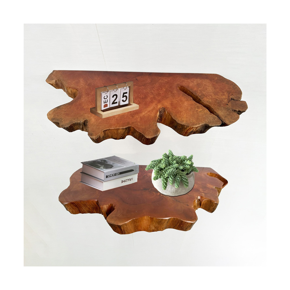 Live edge floating solid wood shelves on wall art custom any size 19